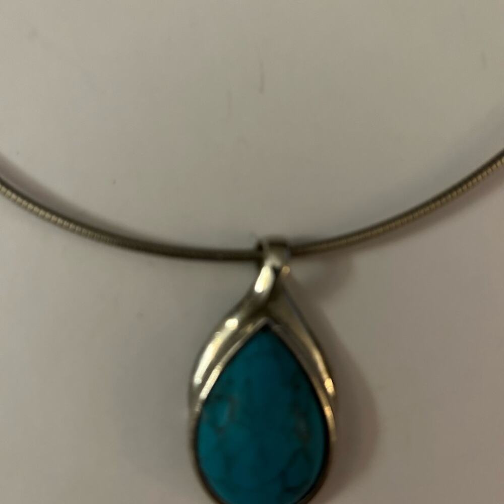 Lia Sophia turquoise charm, and chain.